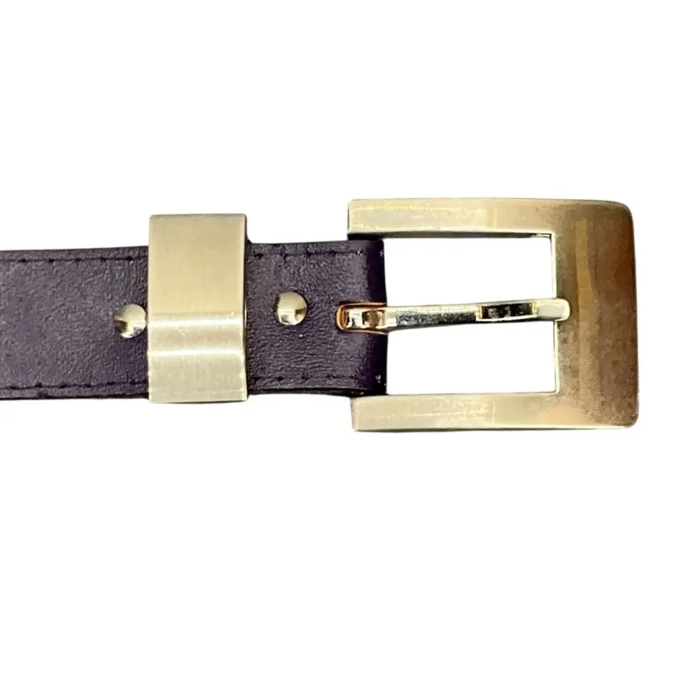 Gorgeous 90s Preppy Dressy Purple Belt Brushed Nickel Buckle Women 33